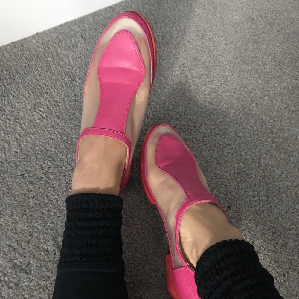 Cutest pink and see through loafers 6.5